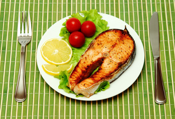 Fish Steak with vegetables