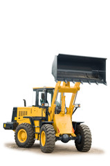 wheel loader excavator isolated