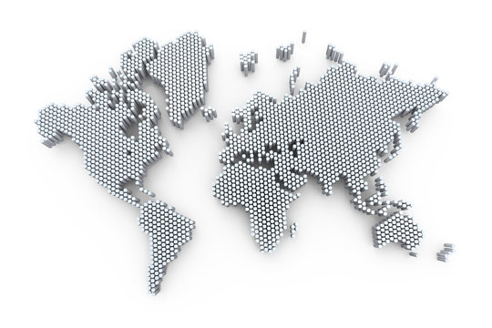 Fototapeta 3d world map rendering