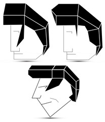 elvis style vector hair heads