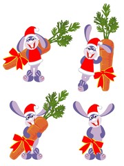 Icon with a New Year's rabbit