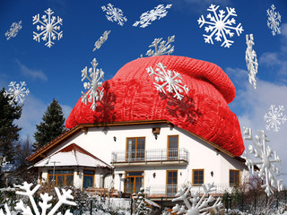 Haus mit roter Mütze für Energiepass