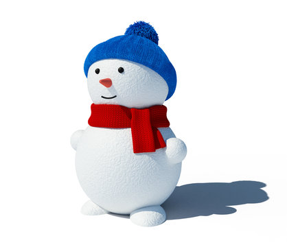 Snowman isolated on white
