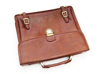 Leather case isolated on the white background