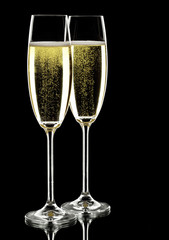 two glasses of sparkling wine