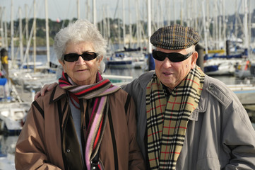 Old happy senior couple