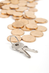 Coins and key