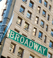 Obraz premium Famous broadway street signs in downtown New York