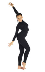 Obraz premium Gymnastic posing on white