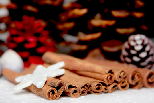 Stack of cinnamon.