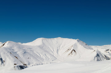 High mountains under snow in the winter