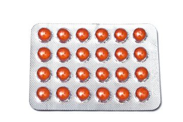 Set of pills isolated on white