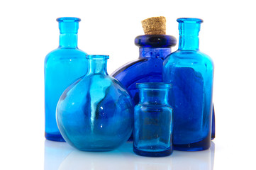 Blue glass objects