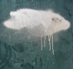 spray can grunge resembling drip cloud