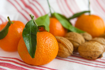 Tangerines and walnuts