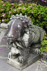 stone statue in wat po,bangkok,thailand