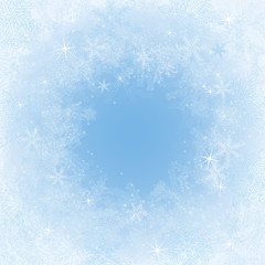 Obraz premium Frame with snowflakes and frosty patterns
