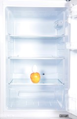 Ein Apfel und ein Ei in einem Kühlschrank :-)