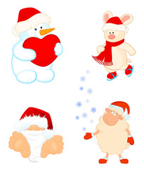 cartoon little toys are isolated for a design