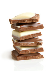Stack of chocolate pieces