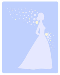 Silhouette of a stylized bride