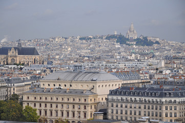Fototapeta premium Paris et le Sacré Coeur dans la pollution