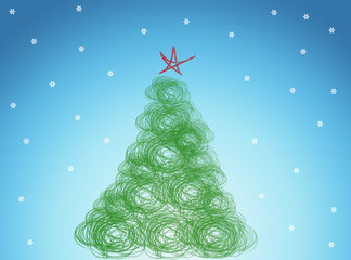 Hand drawn christmas tree