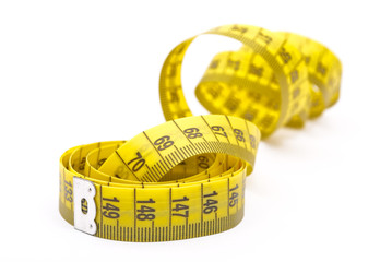 Curled measuring tape