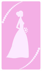 Pink silhouette of a bride