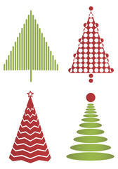 Set of stylized xmas trees