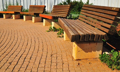 Obraz na płótnie Canvas Row of benches.