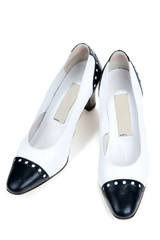 White feminine varnished loafers