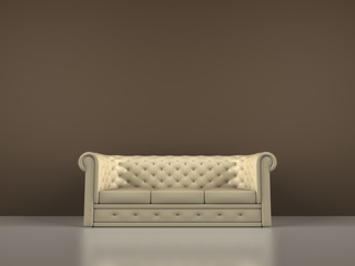 A render of an interior scene with a sofa