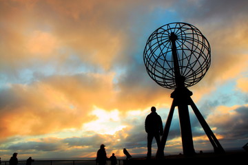 The globe at Nordkapp, Norway