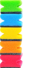 tower made of colorful sponges