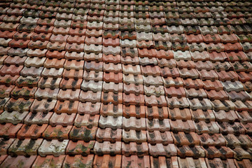 Old roof at village house.