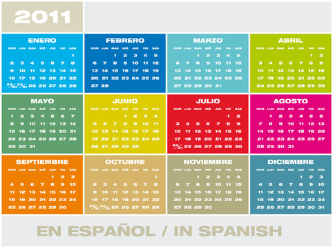 Vector Calendar 2011 in Spanish