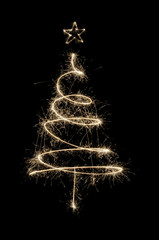 Sparkler Christmas tree in gold