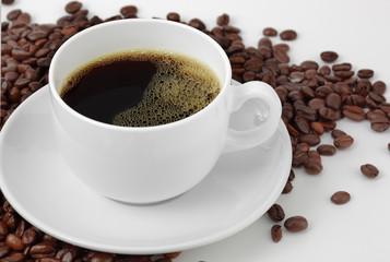 Чёрный кофе зёрна