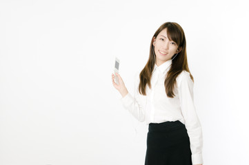 Fototapeta premium メールする女性社員
