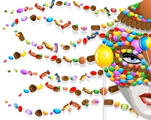 Maschera di Caramelle-Candies Carnival Mask Background-2-Vector