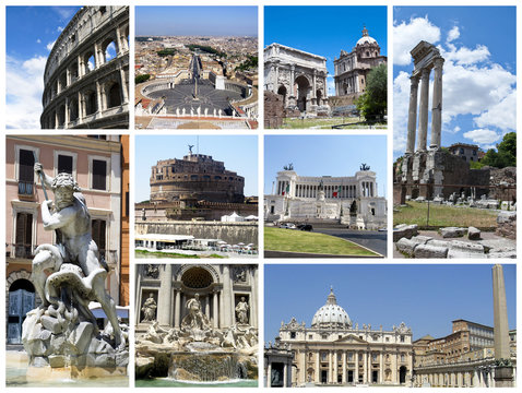 Fototapeta Rome collage or postcard
