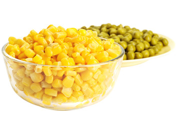 Canned corn and pea