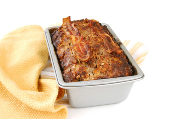 Baked meatloaf in the pan