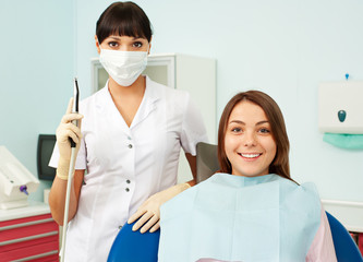 doctor and patient at dentist's office