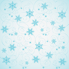Winter background, snowflakes - vector illustration