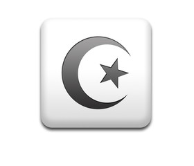 Boton cuadrado blanco simbolo ISLAM