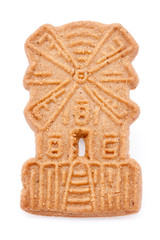 Gewürzspekulatius Windmühle auf weissem Hintergrund