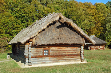 Plakat Ancient hut with a straw roof