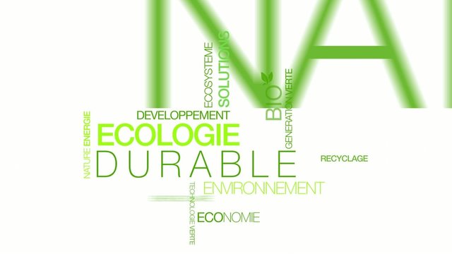 Nuage de tags &eacute;cologie d&eacute;veloppement durable animation